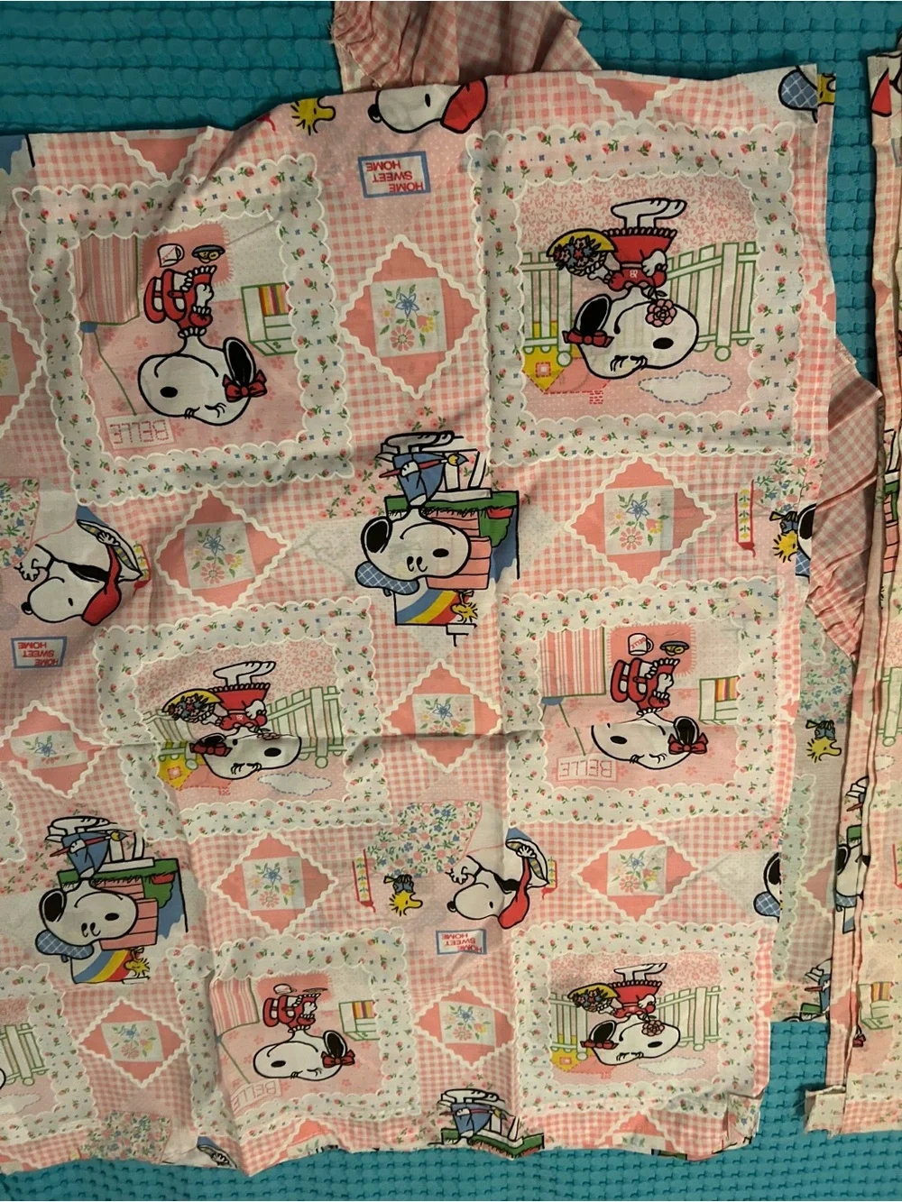 Snoopy & Belle Vintage Pink Kids Curtains